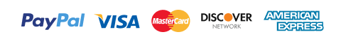 Payment logos: PayPal, Visa, Mastercard, Discover and American Express