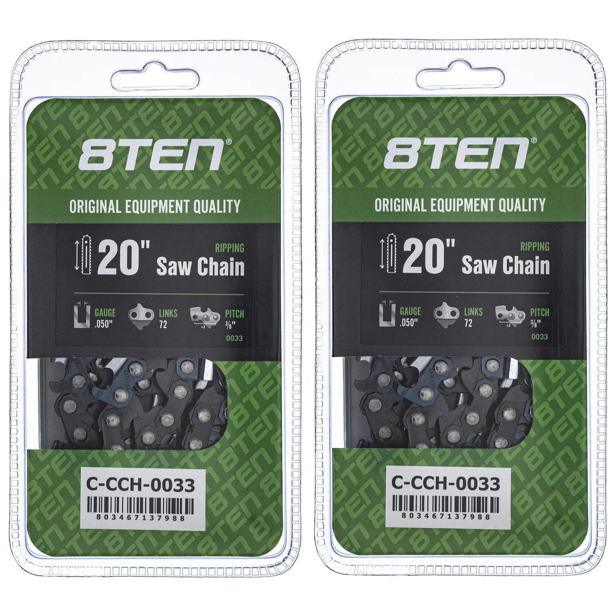 Chainsaw Chain 20 Inch .050 3/8 72DL For Stihl Husqvarna Solo 591132372 501846572 585550072 | 2-PACK