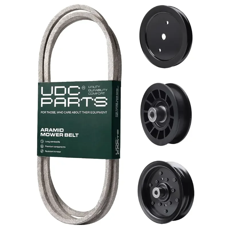 UDC Parts Mower Kit / Belt 140218 + Pulley 195945 + Pulley 532196106 + Pulley 532194327 / Fits Husqvarna LTH171