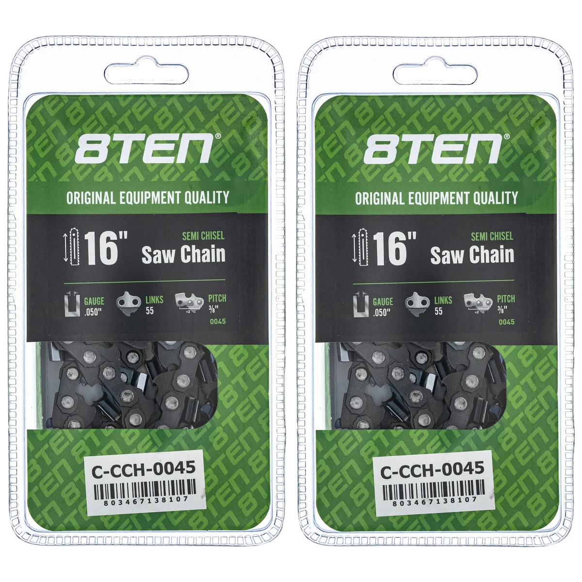 Chainsaw Chain 16 Inch .050 3/8 55DL For Stihl Homelite WEN 91VXL055G 91PXL055G 91PX055G 501847055 | 2-PACK