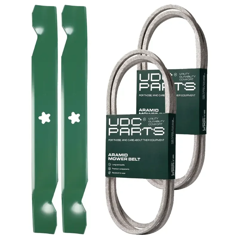 UDC Parts Mower Kit / Belt 130969 + Belt 194346 + 2 Pack Blades 138497 / Fits Jonsered LT2216A2