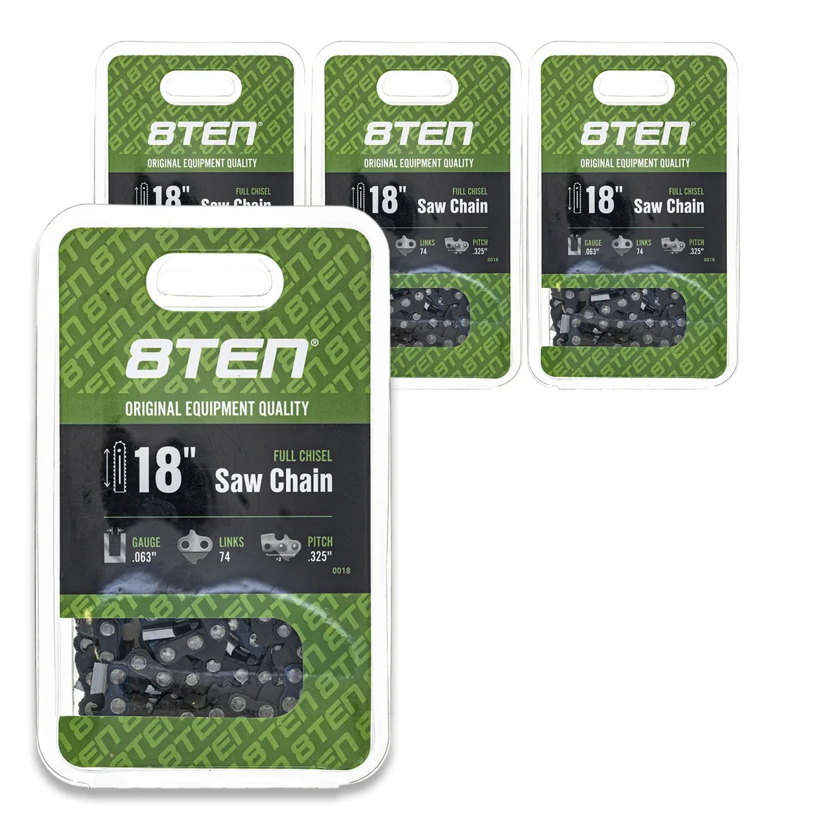 Chainsaw Chain 18 Inch .063 .325 74DL For Stihl Husqvarna Solo 591104274 501841774 H2874 36390050074 | 4-PACK