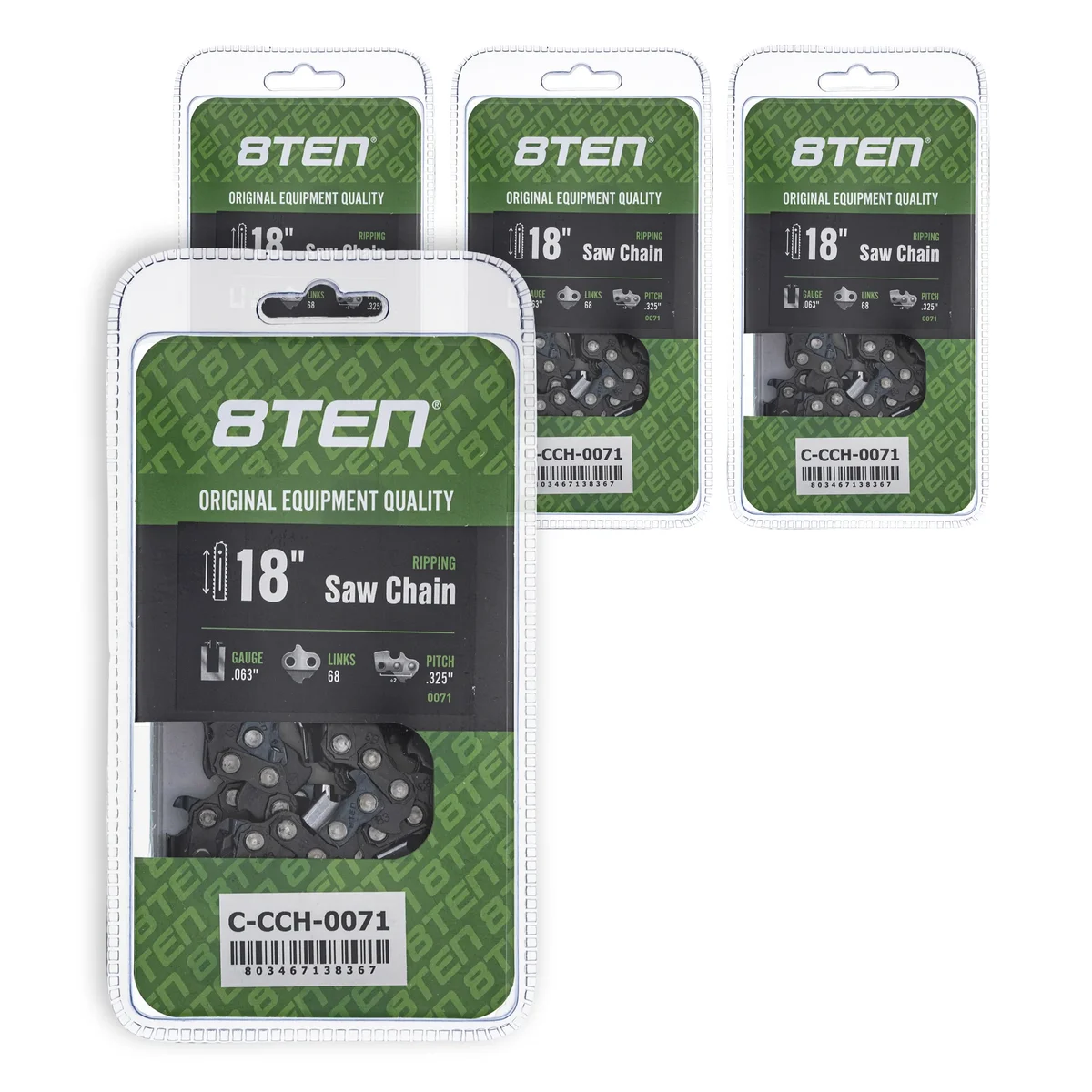 Chainsaw Chain 18 Inch .063 .325 68DL For Stihl Homelite 26RM368 22BPX068G 22LPX068G 36390050068 | 4-PACK