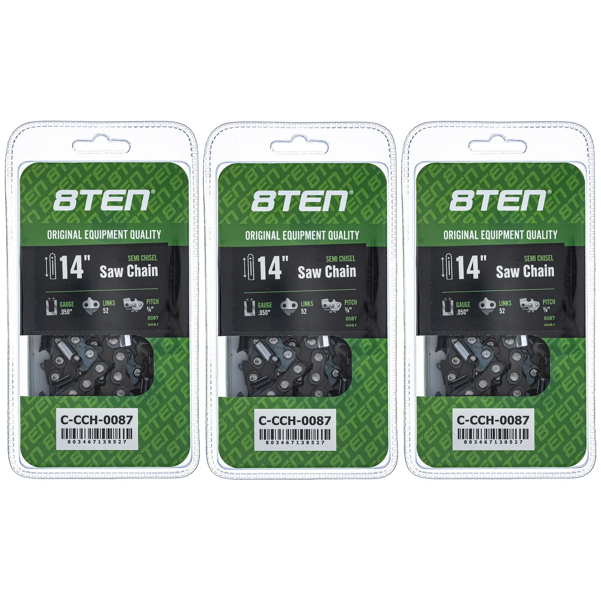 Chainsaw Chain 14 Inch .050 3/8 52DL For Homelite Echo Makita 576936552 501847052 91PX52CQ 585422152 | 3-PACK