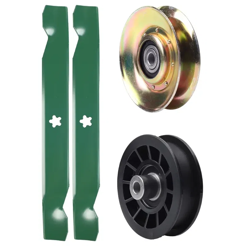 UDC Parts Mower Kit / Pulley 127783 + Pulley 532194327 + 2 Pack Blades 138497 / Fits Husqvarna LT151 LT1597 LTH151 LTH1797