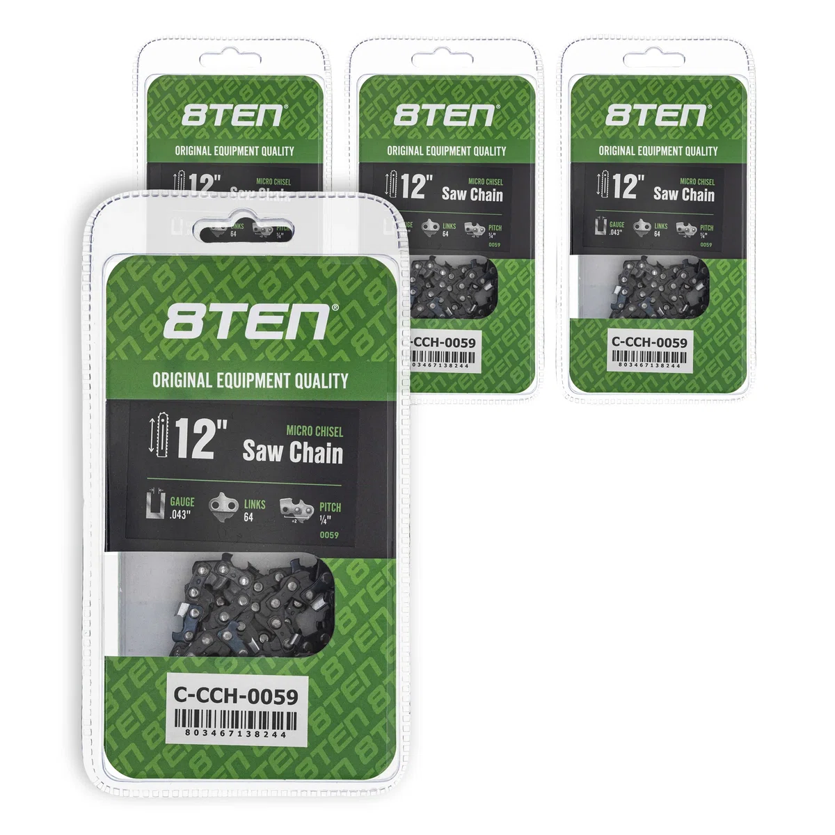 Chainsaw Chain 12 Inch .043 1/4 64DL For Stihl 36700050064 71PM364 | 4-PACK