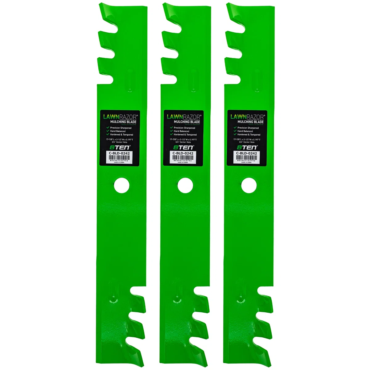 LawnRAZOR Blade for Cub Cadet Z-force 50 Inch 01010168-X Toothed 3 Pack