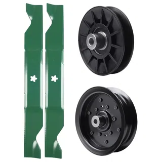 UDC Parts Mower Kit / Pulley 532194326 + Pulley 532196106 + 2 Pack Blades 405380 / Fits Husqvarna 2146XLS 2246LS 2346XLS TS146TXD TS146XD TS146XK TS146XKD TS246 TS346 YT46LS YTA1946 YTA20V46 YTA22V46