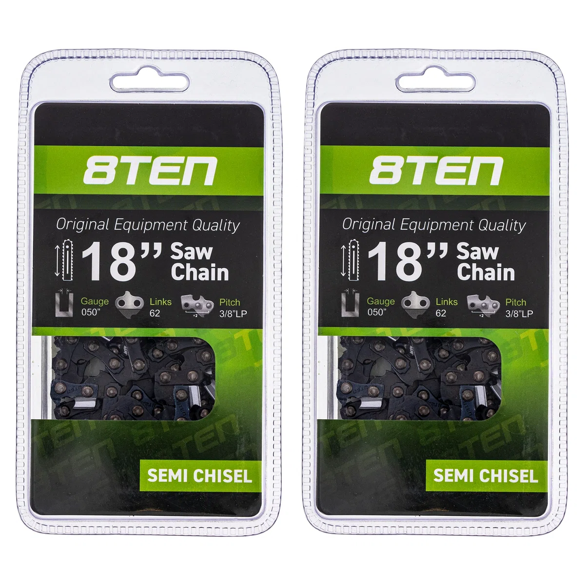 Chainsaw Chain 18 Inch .050 3/8 62DL For Echo 91PX62CQ 63PM3 576936562 501847062 585422162 63PM62E | 2-PACK