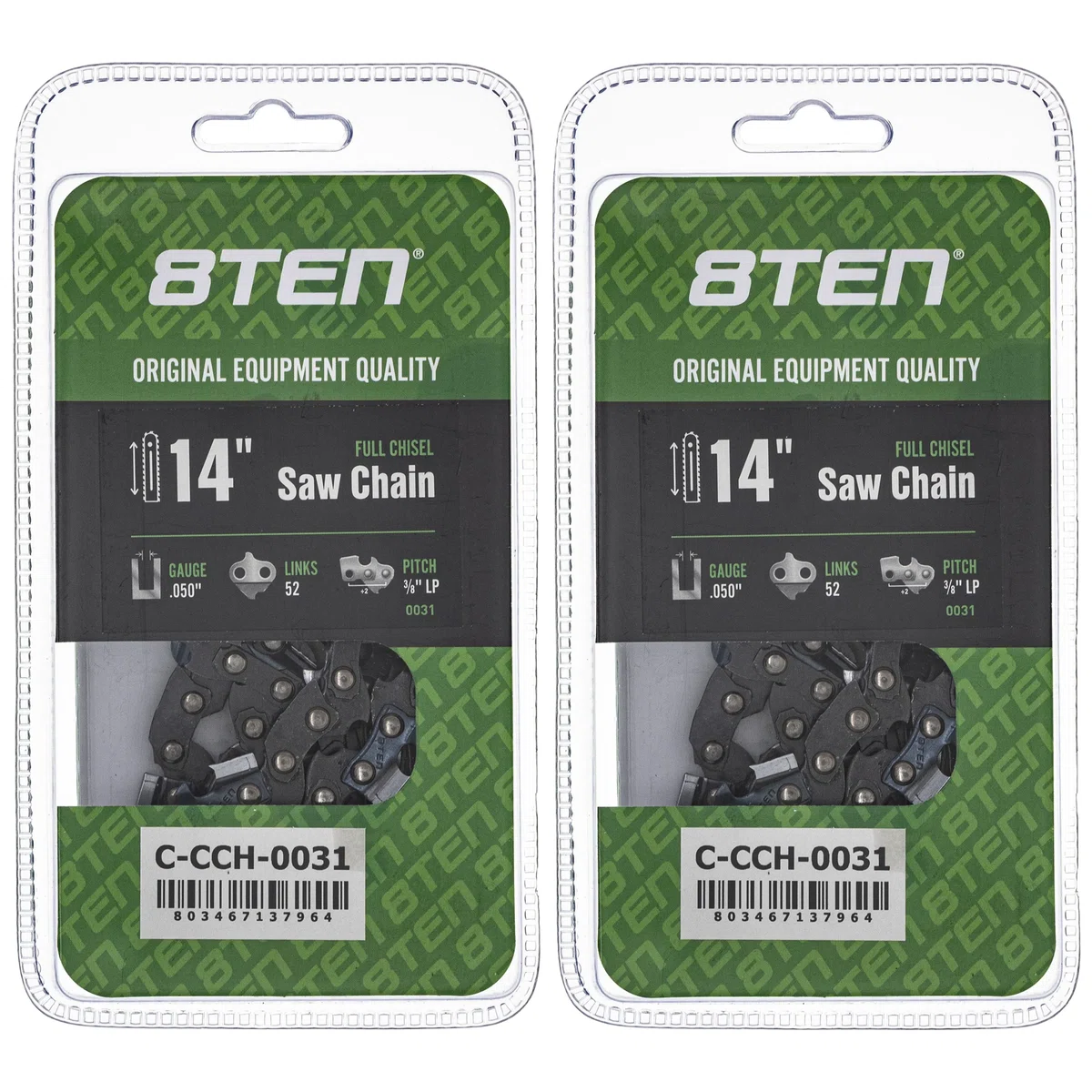 Chainsaw Chain 14 Inch .050 3/8 LP 52DL For Echo Homelite Husqvarna 576936552 501847052 91PX52CQ | 2-PACK