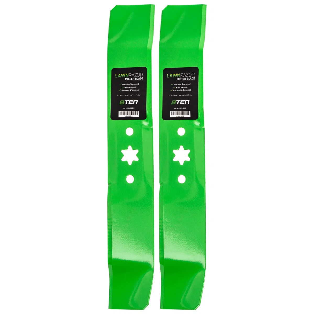 LawnRAZOR Outer Mower Blade Set 810-CBL2240D For Huskee Ranch King Troy-Bilt 942-04125 742-04125 | 2-PACK