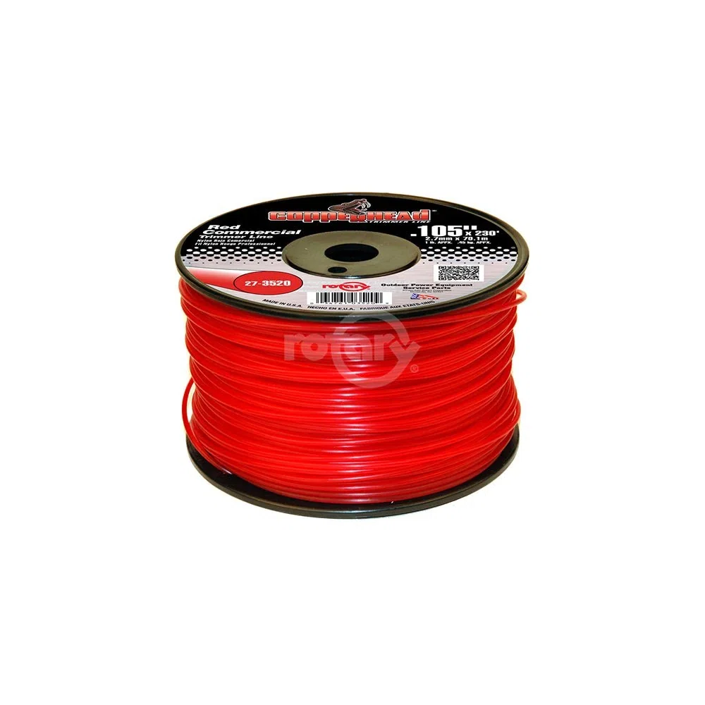 TRIMMER LINE .105 1LB SPOOL RED COMMERCIAL 3520