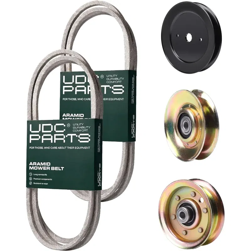 UDC Parts Mower Kit / Belt 140294 + Belt 144200 + Belt 144959 + Pulley 127783 + Pulley 129861 + Pulley 173437 / Fits Husqvarna LTH130 YTH170