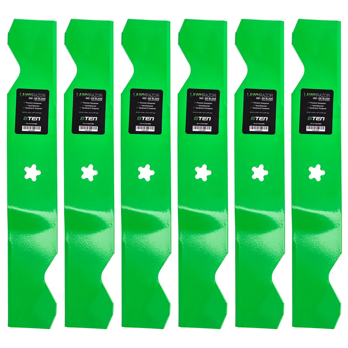 LawnRAZOR Notched High Lift Blade For Husqvarna Poulan Pro Statesman 187256 187254 532187256 | 6-PACK
