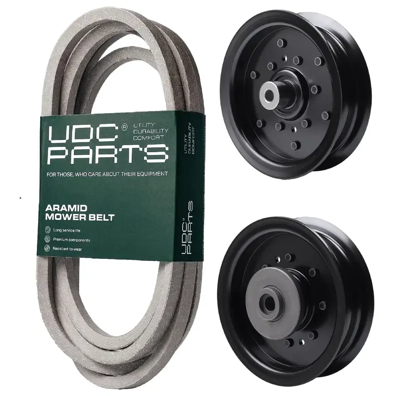 UDC Parts Mower Kit / Belt 197242 + Pulley 532196104 + Pulley 532196106 / Fits Husqvarna 2348LS GTH2448T GTH2648 LOGTH2448T R53W Rider 1030 TS148 TS148X TS148XK YT48CS YTA24V48 YTH21548 YTH220 Twin