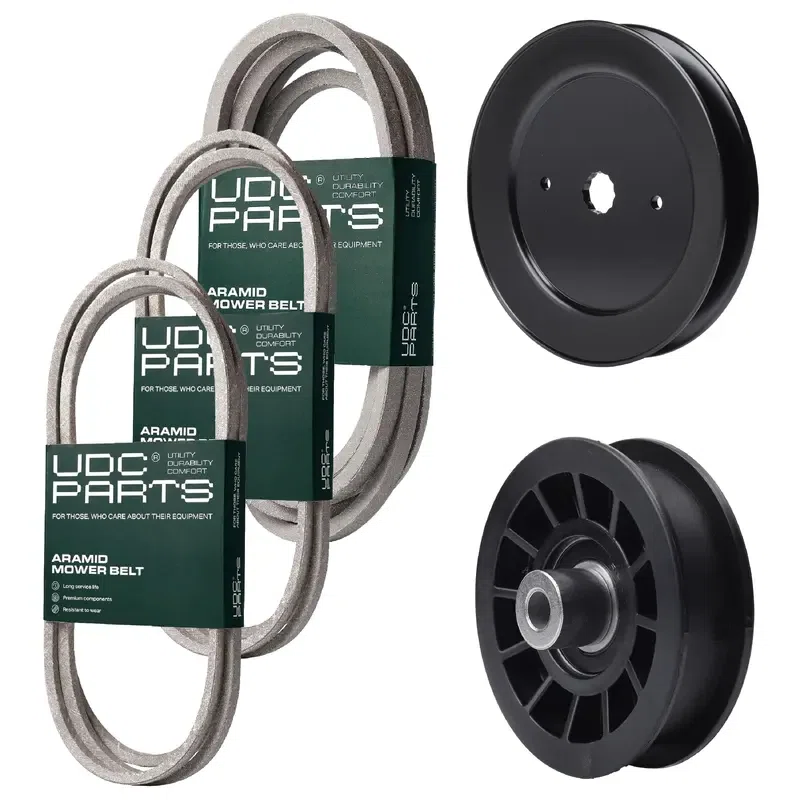 UDC Parts Mower Kit / Belt 130969 + Belt 140218 + Belt 196103 + Pulley 129861 + Pulley 532194327 / Fits Statesman SOGT26H54