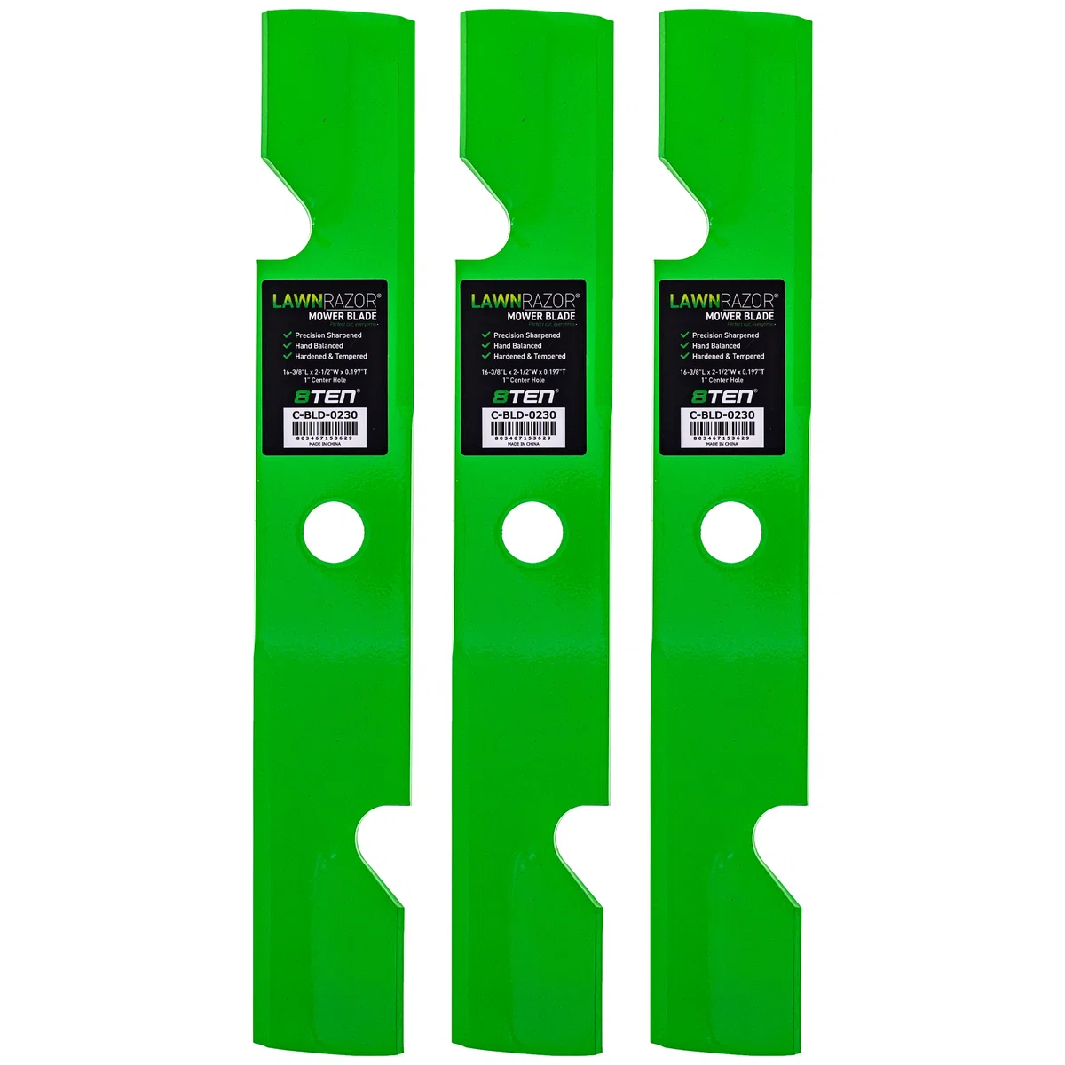LawnRAZOR Notched High Lift Blade For Exmark Toro 103-6401 103-6401-S 109-6872 | 3-PACK