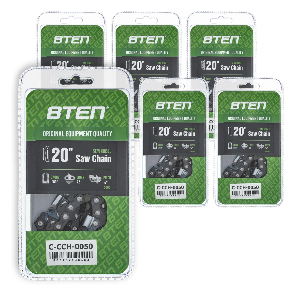 Chainsaw Chain 20 Inch .050 3/8 72DL For Stihl Husqvarna Solo 591132372 501846572 585550072 | 6-PACK