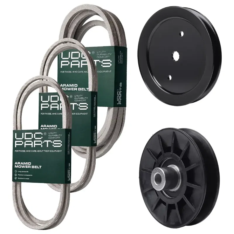 UDC Parts Mower Kit / Belt 140218 + Belt 197242 + Belt 197253 + Pulley 195945 + Pulley 532194326 / Fits Jonsered LT2223A2