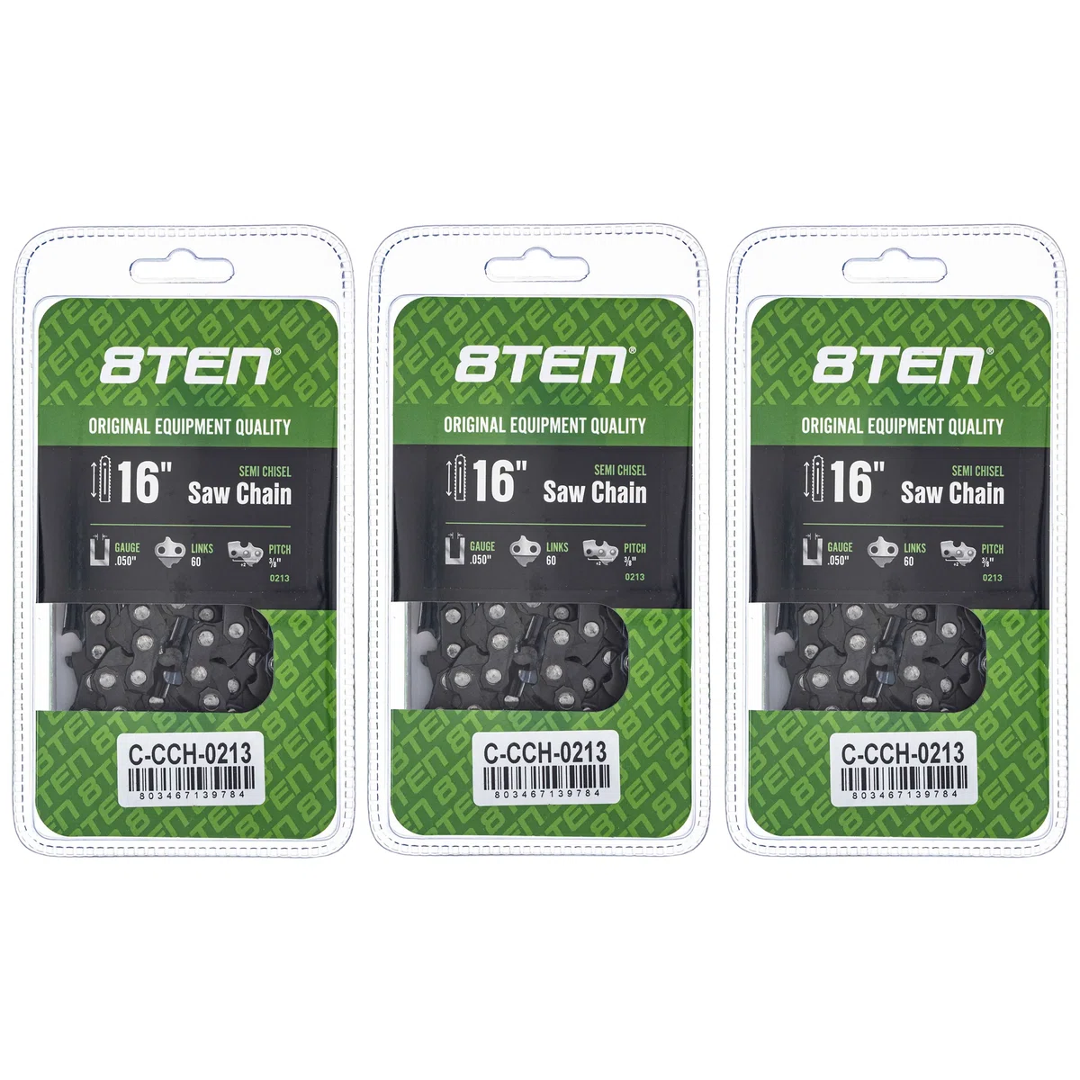 Chainsaw Chain 16 Inch .050 3/8 60DL For Stihl Husqvarna Echo 501842660 72LPX060G 585550060 | 3-PACK