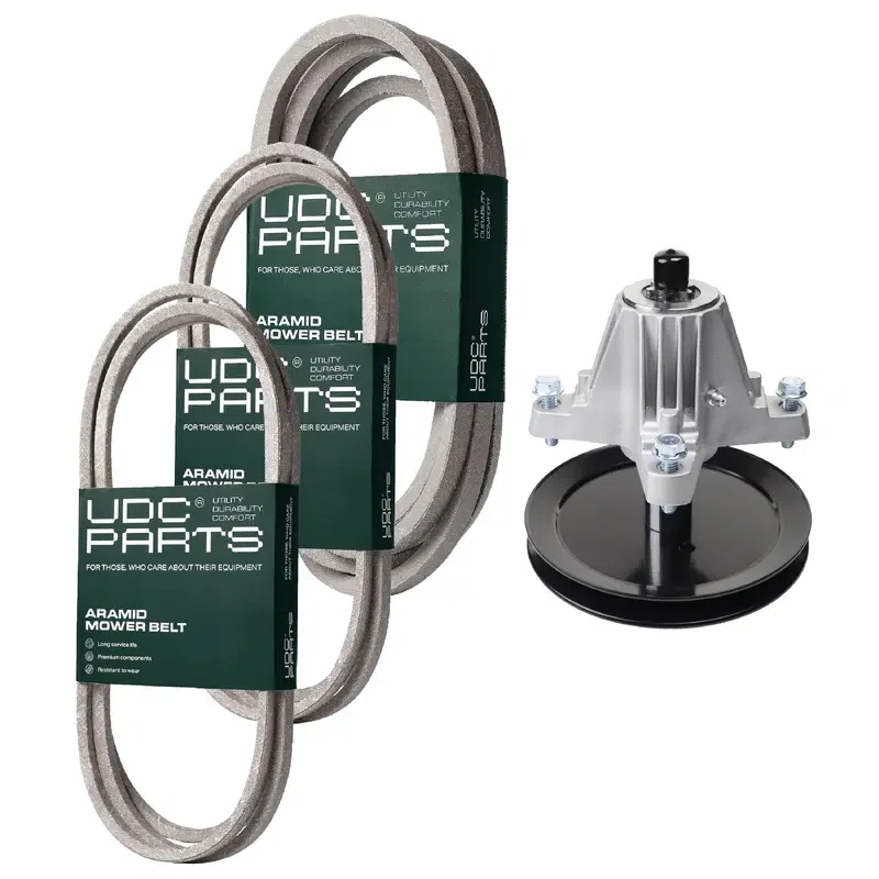 UDC Parts Mower Kit / Belt 754-04118 + Belt 754-04249 + Belt 754-0467 + Spindle 618-06989 / Fits Yard-Man LT-46