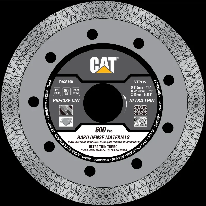 Cat 600 Pro Armoured Core Ultra Thin Porcelain Tile Diamond Blade 4 1/2" - 115mm