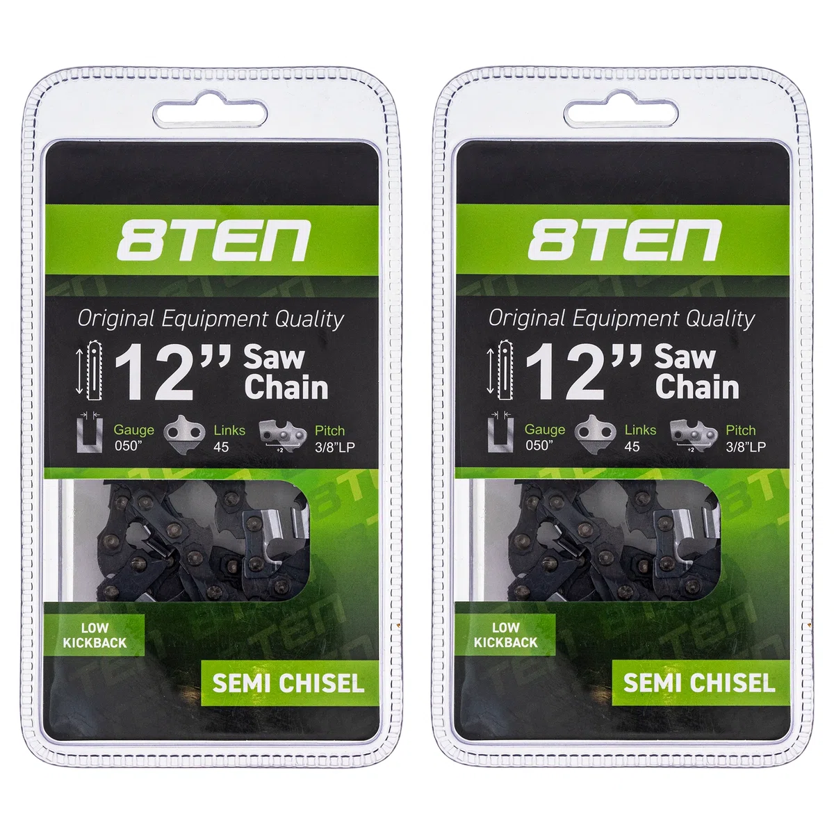 Chainsaw Chain 12 Inch .050 3/8 45DL For Poulan Husqvarna Echo 91PX45CQ 585422145 576936545 | 2-PACK