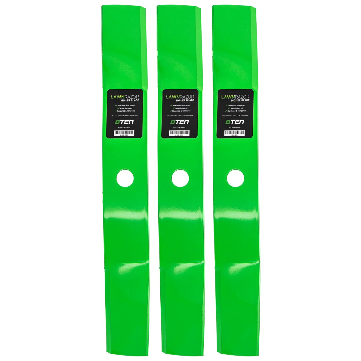 LawnRAZOR Medium Lift Blade For John Deere M136195 TCU30316 | 3-PACK