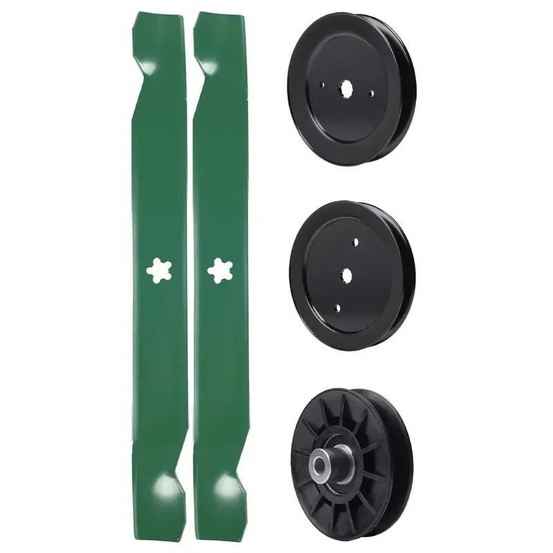 UDC Parts Mower Kit / Pulley 129861 + Pulley 195945 + Pulley 532194326 + 2 Pack Blades 138971 / Fits Jonsered LT2218A