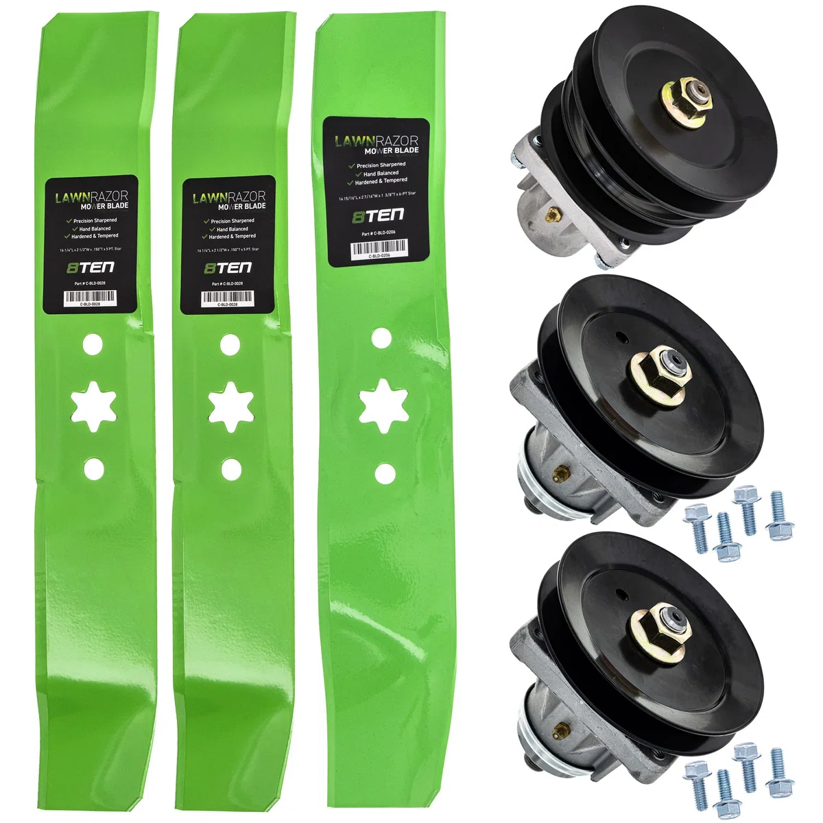 Blade Spindle Deck Kit For Huskee White Outdoor Columbia MK1009892