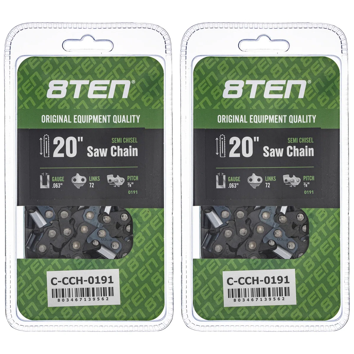 Chainsaw Chain 20 Inch .063 3/8 72DL For Stihl Dolmar Makita 75LPX072G 75EXL072G 36RS372E H50S72 | 2-PACK