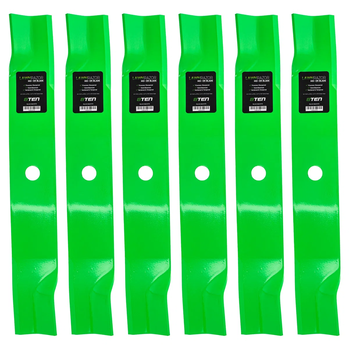 LawnRAZOR High Lift Blade For John Deere M128485 TCU15881 M131958 M144196 M163983 M168223 | 6-PACK