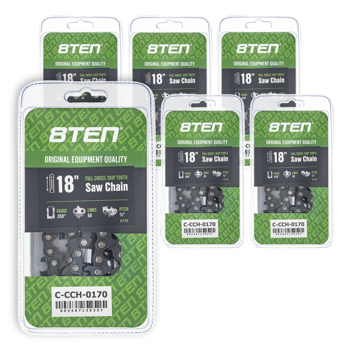 Chainsaw Chain 18 Inch .058 3/8 68DL For Partner Homelite 73EXL068G 73LGX068G 591143468 581626968 | 6-PACK
