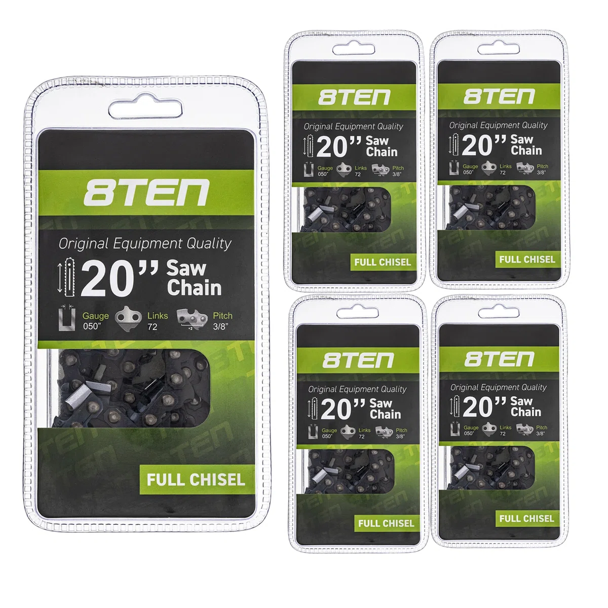 Chainsaw Chain 20 Inch .050 3/8 72DL For Husqvarna Stihl Makita 501842672 591129972 531300555 | 5-PACK