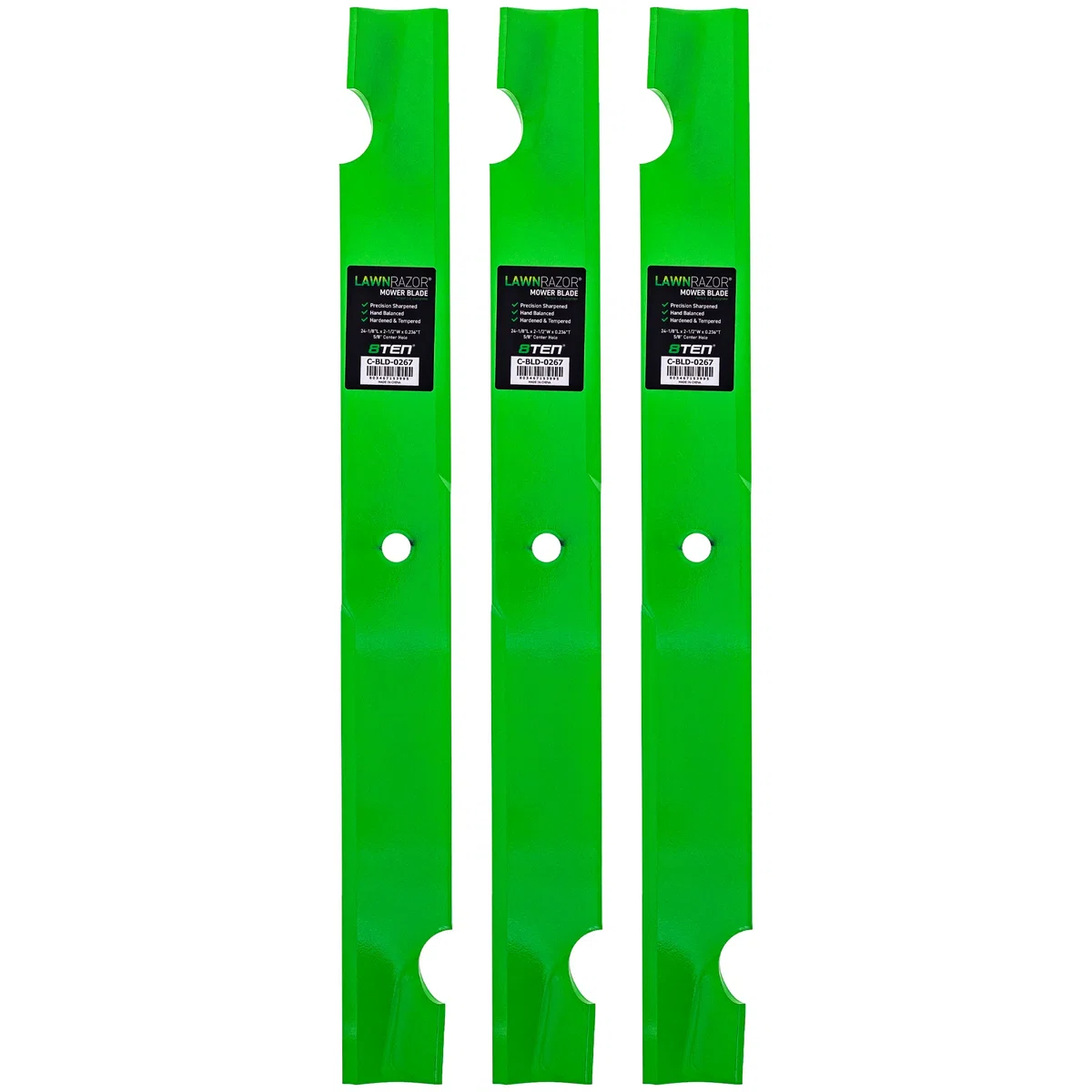 LawnRAZOR Blade Bad Boy Outlaw 72 Inch Deck 038-7230-00 Notched High Lift 3 Pack