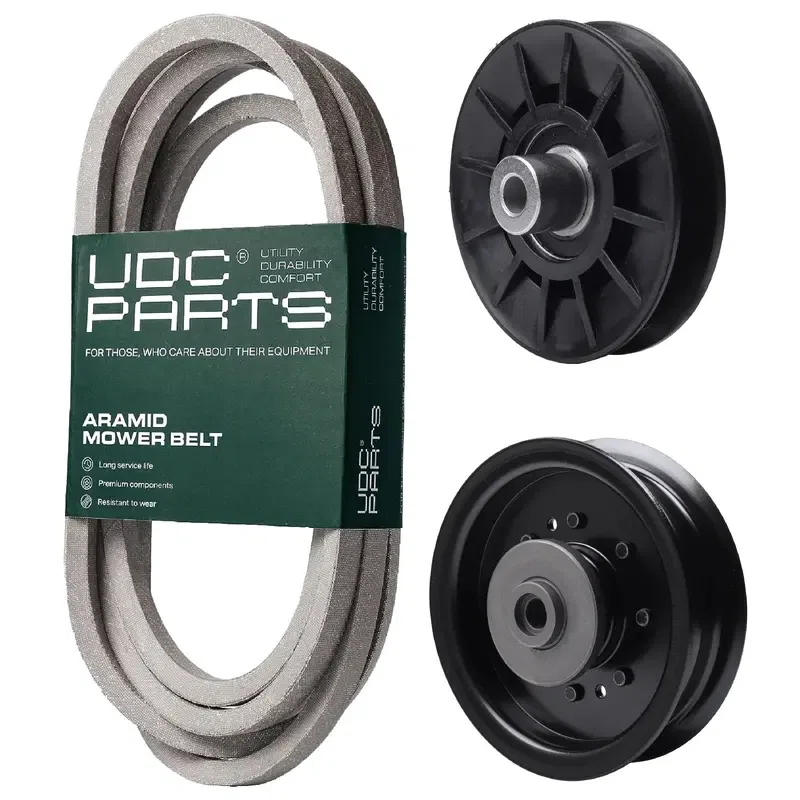 UDC Parts Mower Kit / Belt 197242 + Pulley 532194326 + Pulley 532196104 / Fits Husqvarna 2348LS GTH2448T GTH2648 LOGTH2448T R53W Rider 1030 TS148 TS148X TS148XK YT48CS YTA24V48 YTH21548 YTH220 Twin