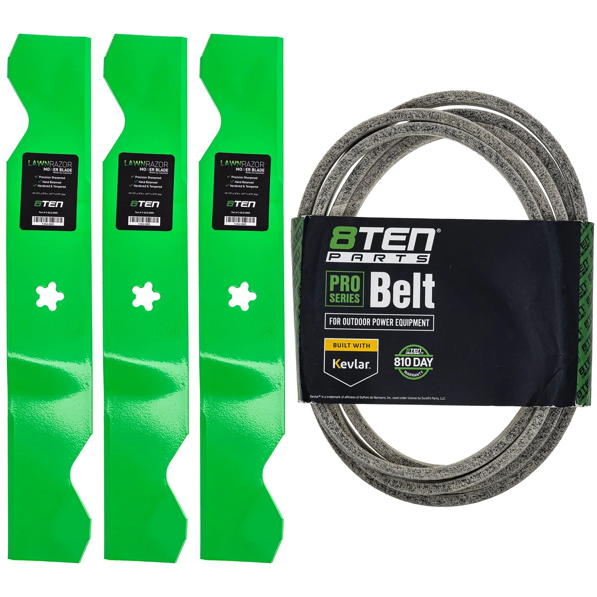 Mower Blades & Deck Belt Kit For Husqvarna Poulan Pro Jonsered MK1007802