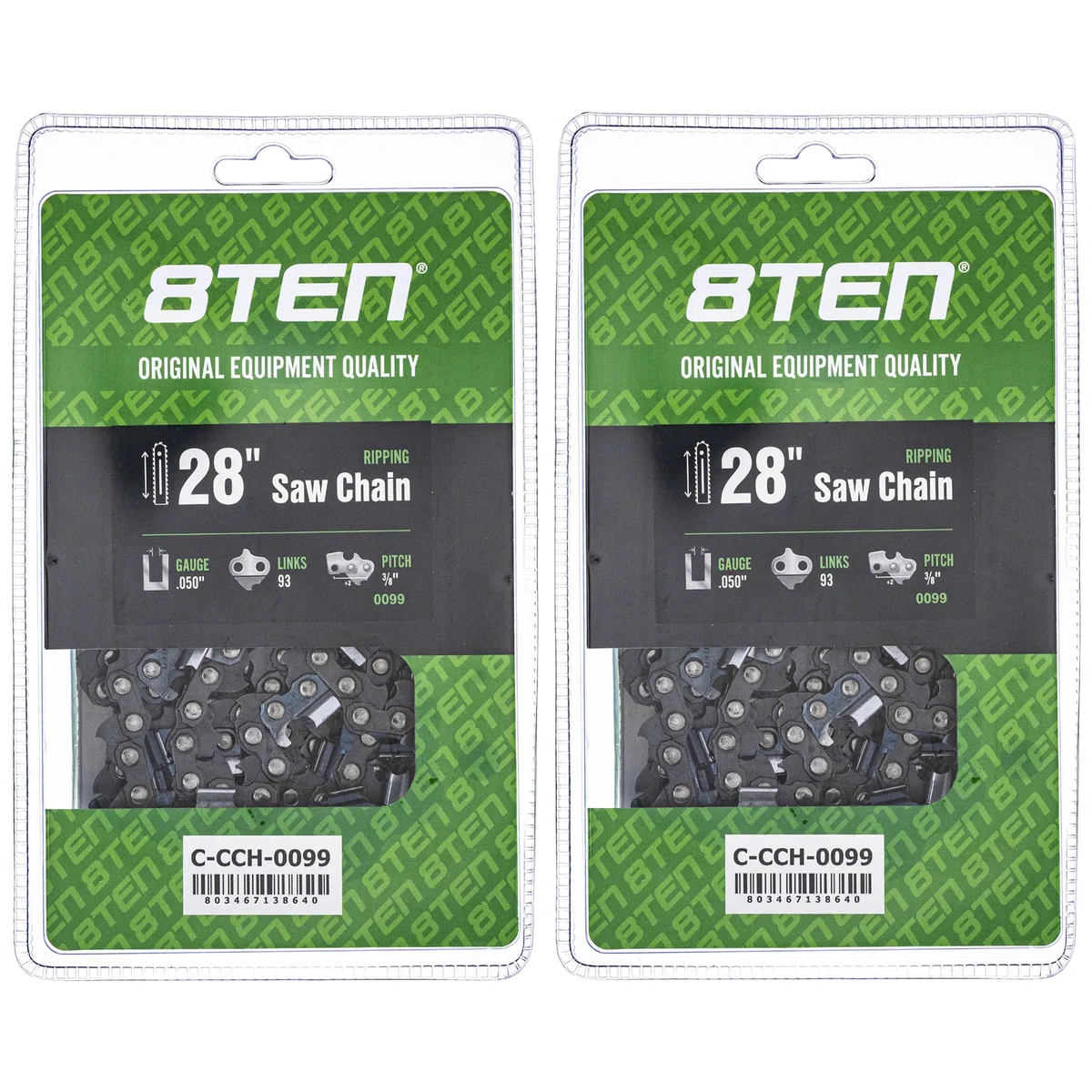 Chainsaw Chain 28 Inch .050 3/8 93DL For Homelite Echo 585550093 72EXJ093G 72EXL093G 72LPX093G | 2-PACK