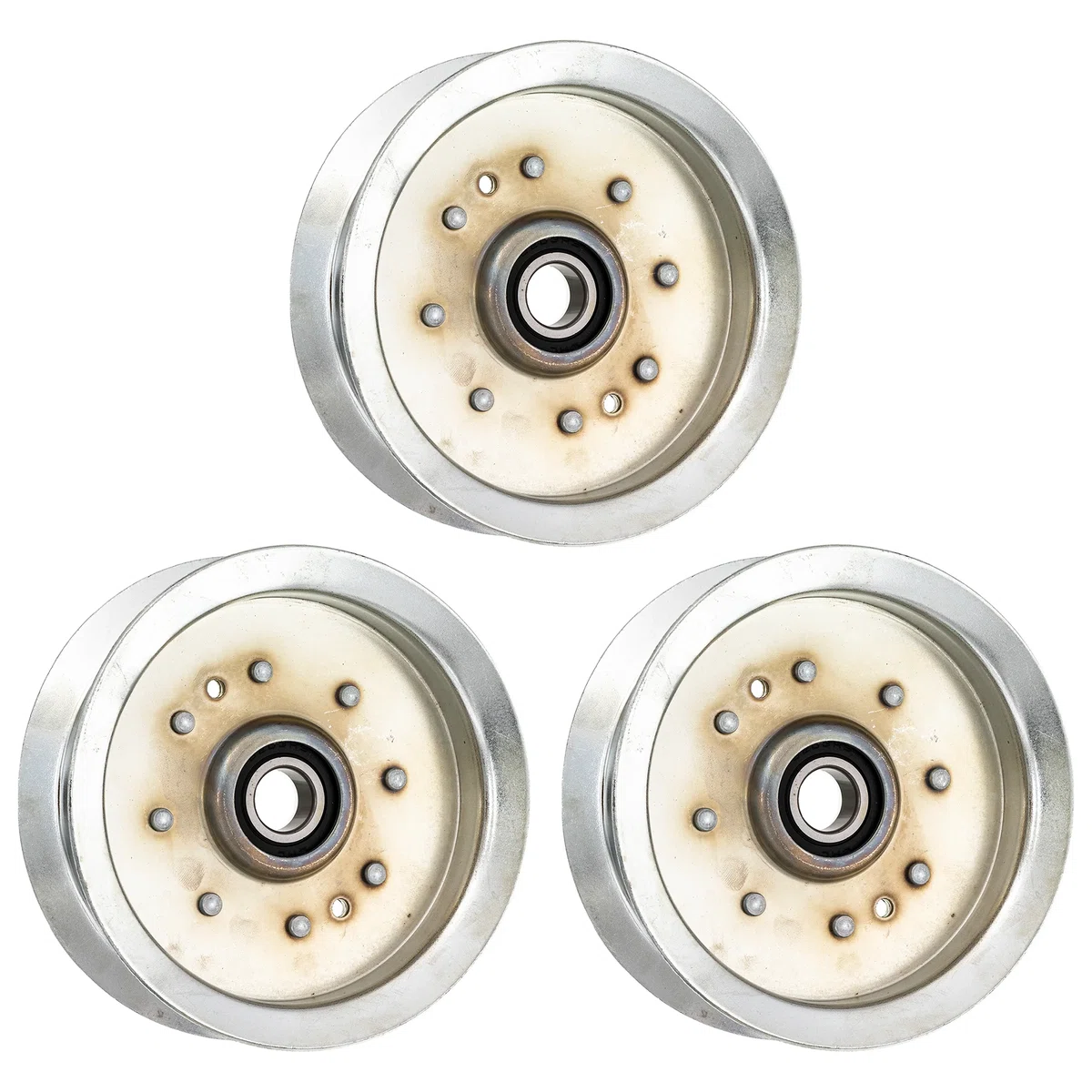 Flat Idler Pulley Set For John Deere Troy-Bilt Cub Cadet GY20629 756-05034 GY20110 GY22082 | 3-PACK