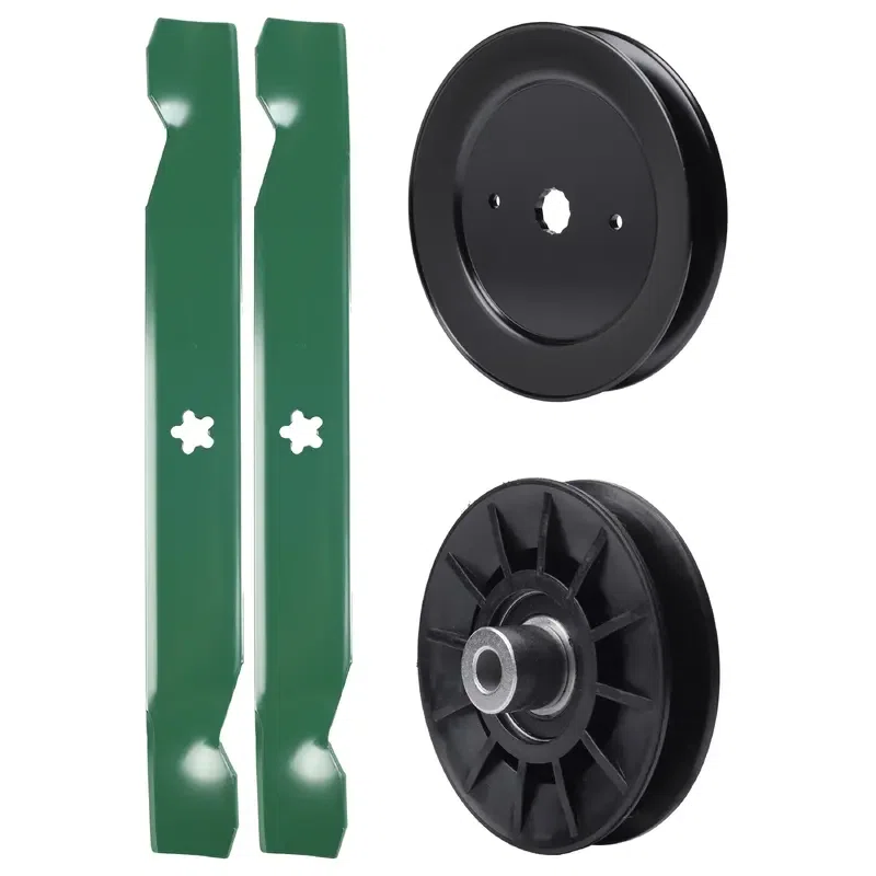 UDC Parts Mower Kit / Pulley 532129861 + Pulley 532194326 + Pulley 532194327 + 2 Pack Blades 532138497 / Fits Husqvarna GTH27V52LS
