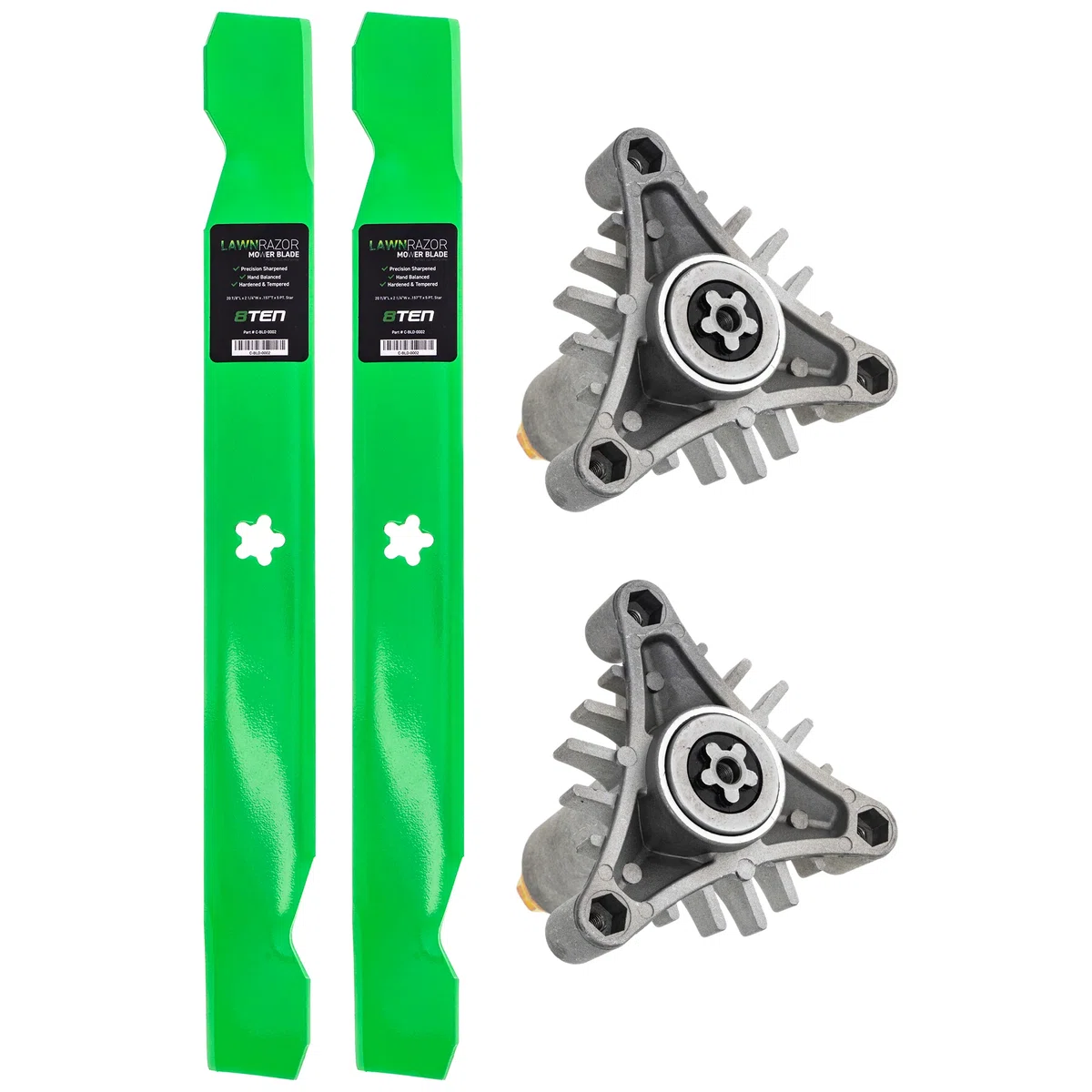 Heavy Duty Spindle Medium-Lift Blade Kit For AYP Wizard Poulan Pro MK1014640