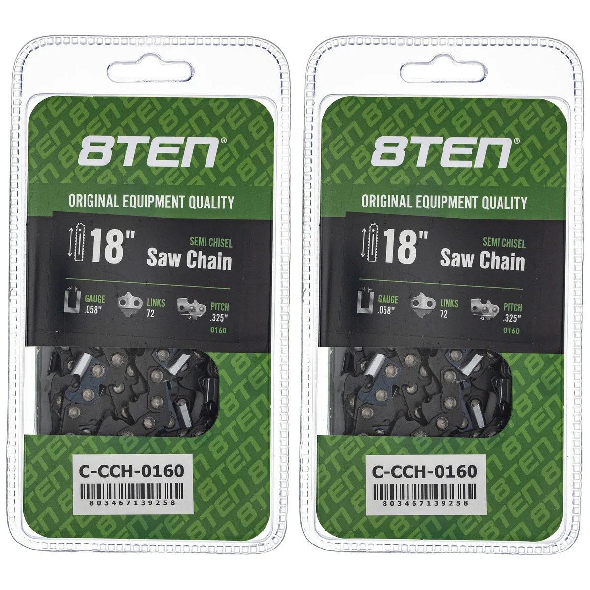 Chainsaw Chain 18 Inch .058 .325 72DL For Solo Makita Homelite 21LPX072G 25RS372E 501840472 | 2-PACK