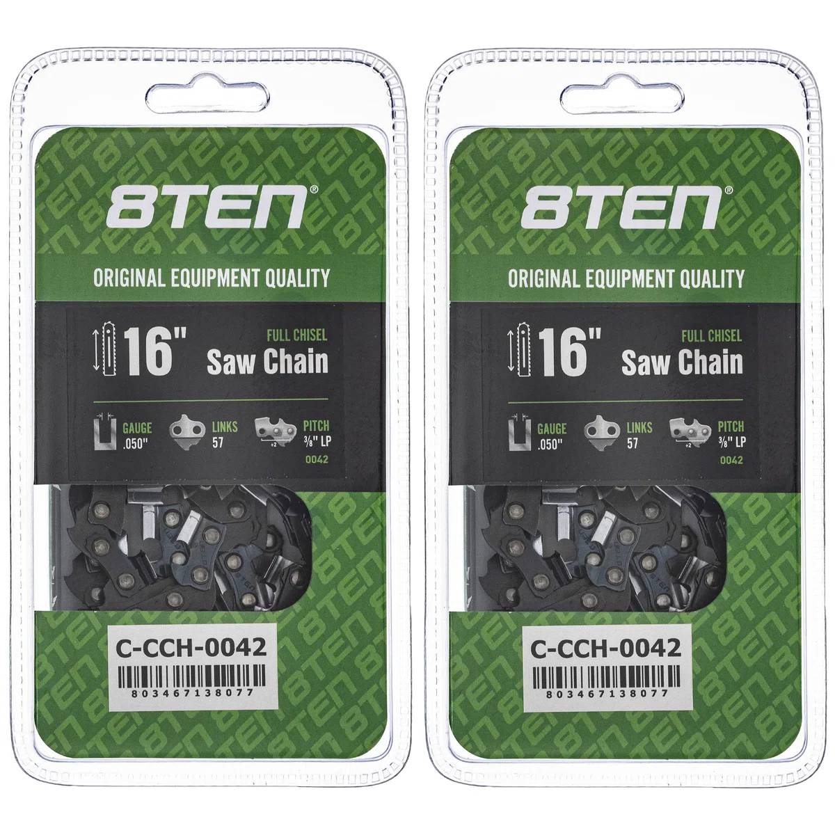 Chainsaw Chain 16 Inch .050 3/8 LP 57DL For Tanaka Echo Skil 91PX57CQ 91VXL057G 91PX057G 91PXL057G | 2-PACK