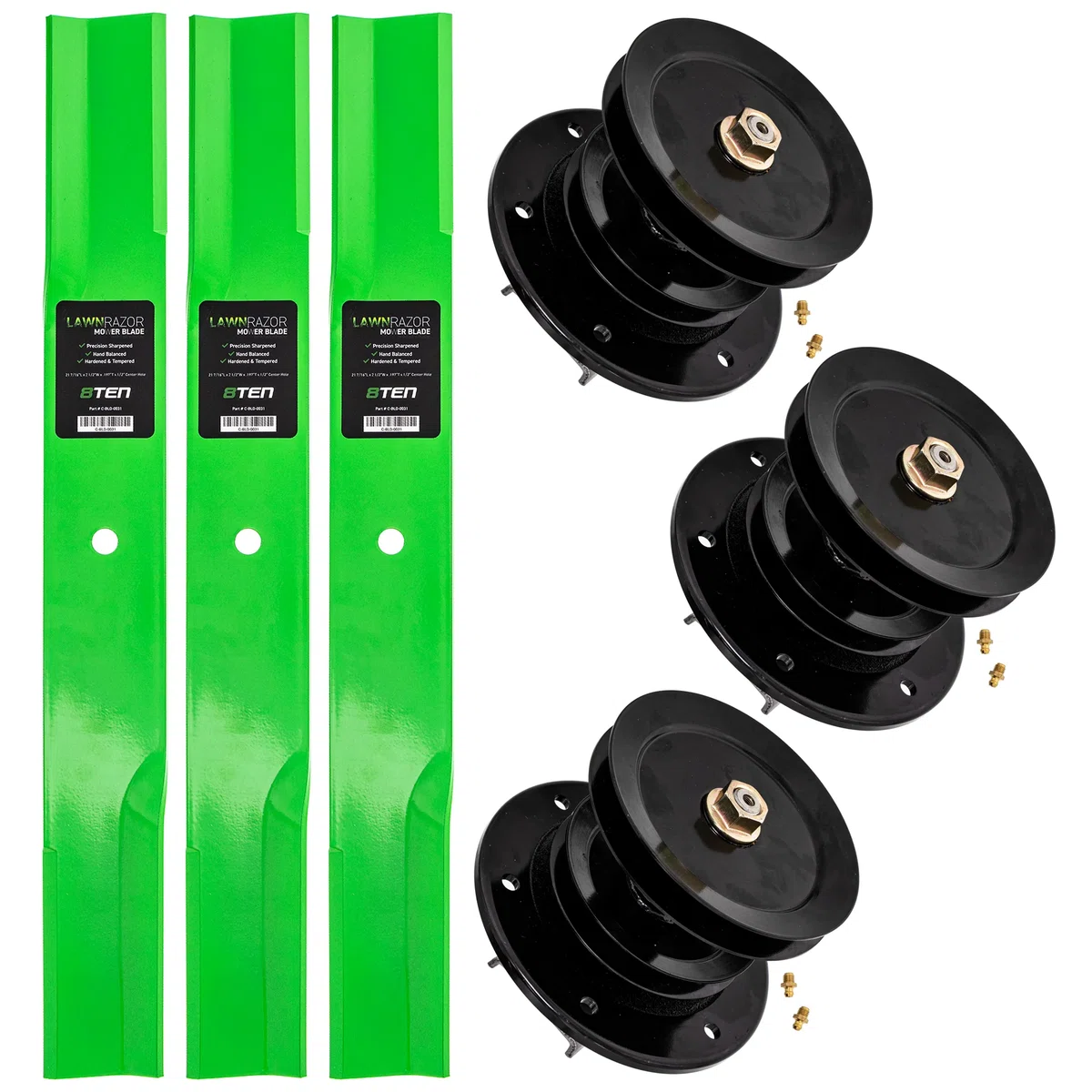 Mower Blades & Deck Spindles Kit For Toro MK1005402