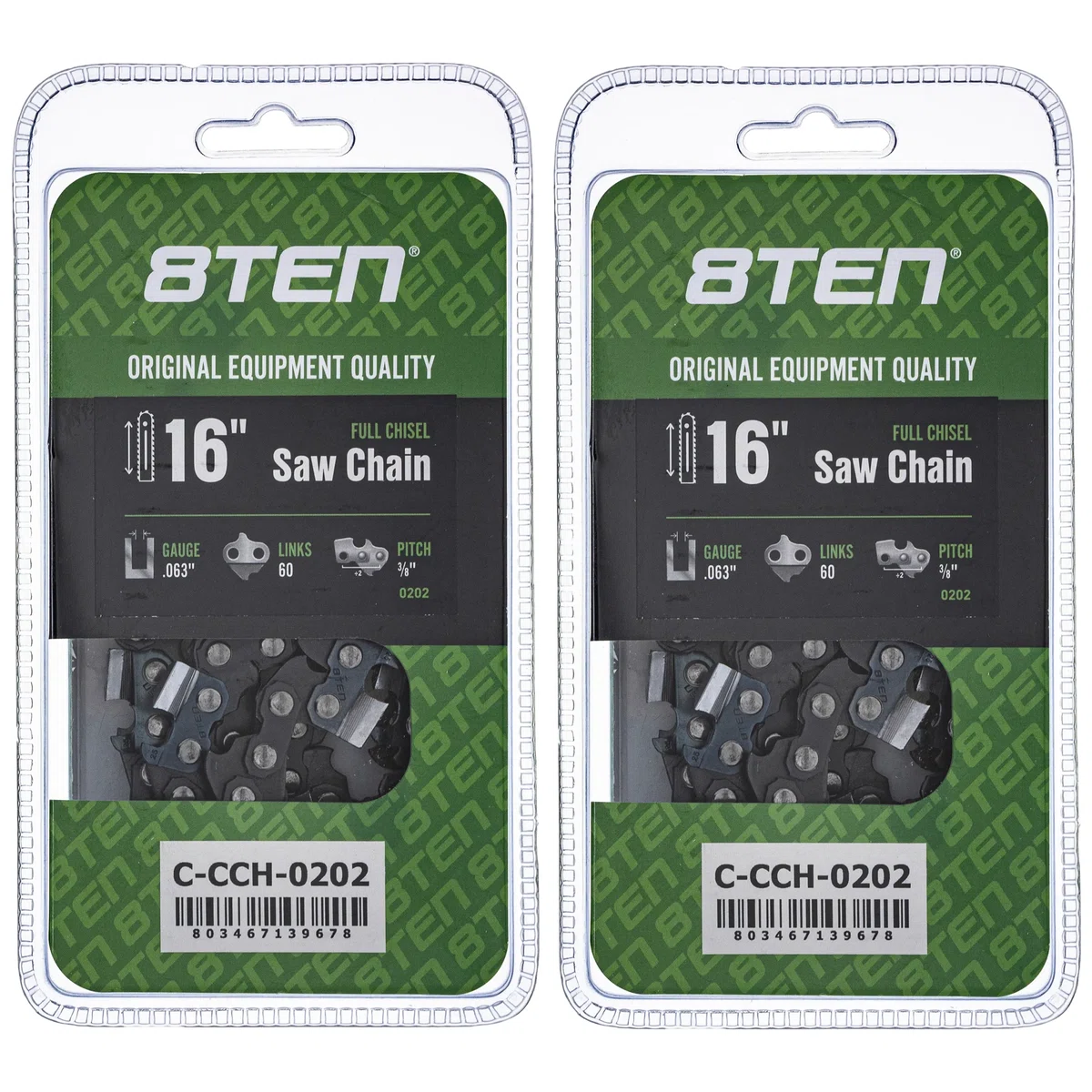 Chainsaw Chain 16 Inch .063 3/8 60DL For Stihl Homelite | 2-PACK