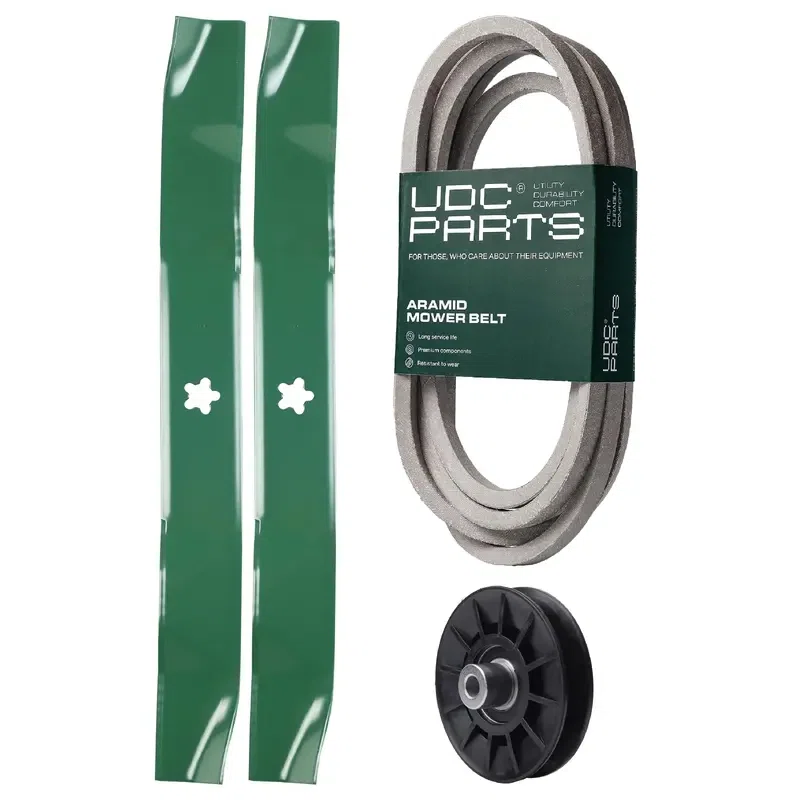 UDC Parts Mower Kit / Belt 197242 + Pulley 532194326 + 2 Pack Blades 134149 / Fits Jonsered LT2223A2