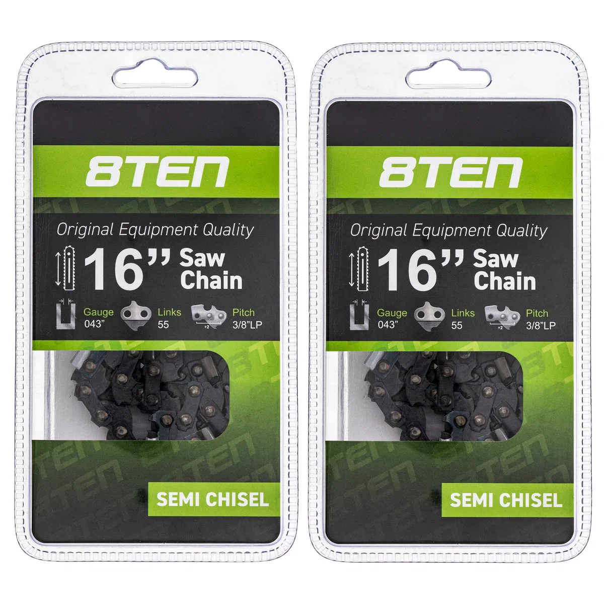 Chainsaw Chain 16 Inch .043 3/8 55DL For Stihl Homelite 36100050055 61PMM355E H3855 | 2-PACK