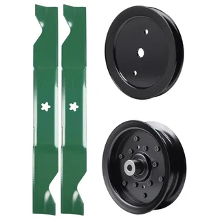 UDC Parts Mower Kit / Pulley 195945 + Pulley 532196106 + 2 Pack Blades 405380 / Fits Jonsered LT2223A2 LT2320A2 YT46