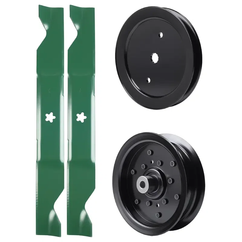 UDC Parts Mower Kit / Pulley 195945 + Pulley 532196106 + 2 Pack Blades 405380 / Fits Jonsered LT2223A2 LT2320A2 YT46