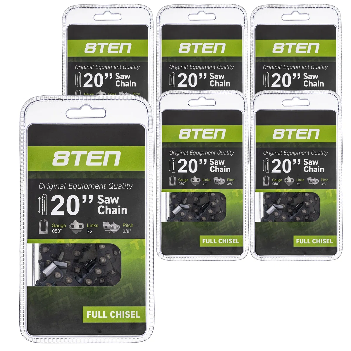 Chainsaw Chain 20 Inch .050 3/8 72DL For Husqvarna Stihl Makita 501842672 591129972 531300555 | 6-PACK